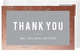 'Edgy Foil Frame' Wedding Thank You Note