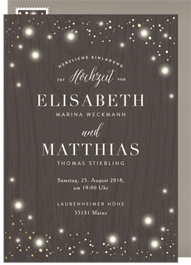 'Rustic Twinkle' Wedding Invitation