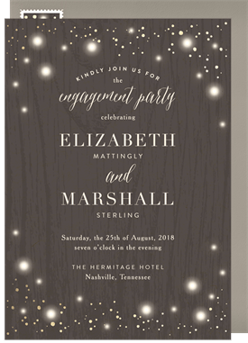 'Rustic Twinkle' Party Invitation