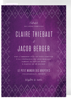 'Painted Diamond Frame' Wedding Invitation