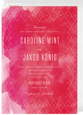 'Painted Diamond Frame' Wedding Invitation