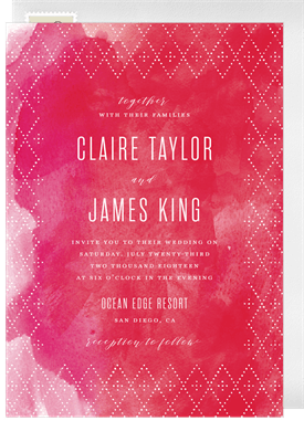 'Painted Diamond Frame' Wedding Invitation