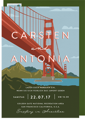 'Golden Gate' Wedding Invitation