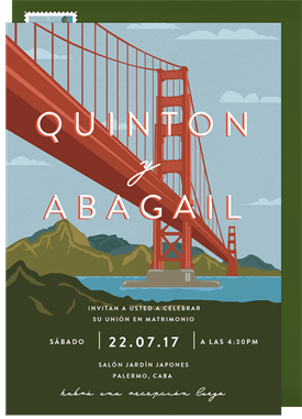 'Golden Gate' Wedding Invitation