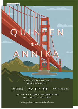 'Golden Gate' Wedding Invitation