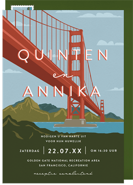 'Golden Gate' Wedding Invitation