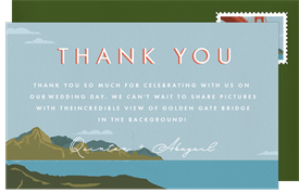 'Golden Gate' Wedding Thank You Note