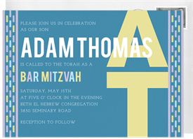 'Colorful Dashes' Bar Mitzvah Invitation