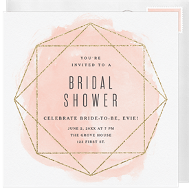 'Gold Glitter Gem' Bridal Shower Invitation