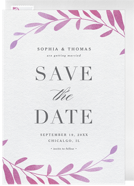 'Ombre Laurels' Wedding Save the Date