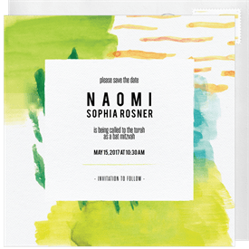 'Modern Abstract' Bat Mitzvah Save the Date