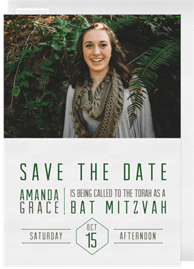 'Simple Grid' Bat Mitzvah Save the Date