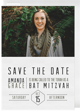'Simple Grid' Bat Mitzvah Save the Date
