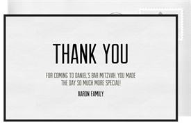 'Simple Grid' Bar Mitzvah Thank You Note