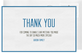 'Simple Grid' Bar Mitzvah Thank You Note