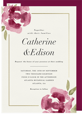 'Elegant Roses' Wedding Invitation