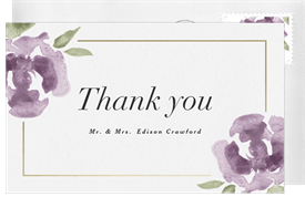 'Elegant Roses' Wedding Thank You Note
