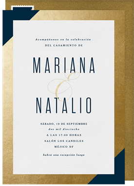 'Gold Foil Frame' Wedding Invitation