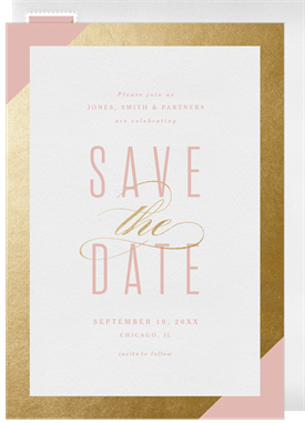'Gold Foil Frame' Business Save the Date