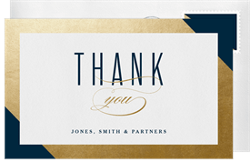 'Gold Foil Frame' Business Thank You Note
