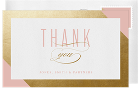 'Gold Foil Frame' Business Thank You Note