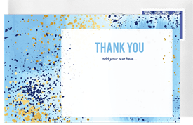 'Modern Splatter' Bat Mitzvah Thank You Note