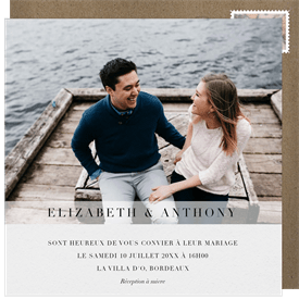 'Sheer Neutrals Photo' Wedding Announcement