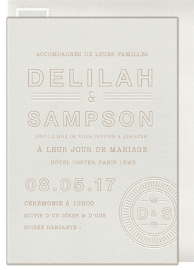 'Crown Monogram' Wedding Announcement