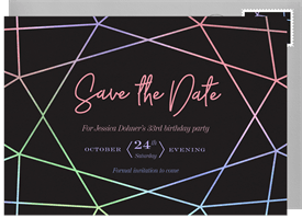 'Iridescent Lines' Adult Birthday Save the Date