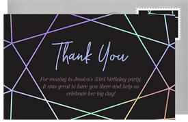 'Iridescent Lines' Adult Birthday Thank You Note