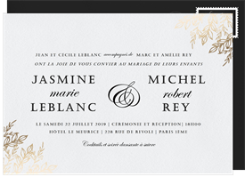 'Gilded Olives' Wedding Invitation