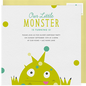 'Little Monster' Kids Birthday Invitation