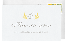'Hand-painted Branches' Wedding Thank You Note