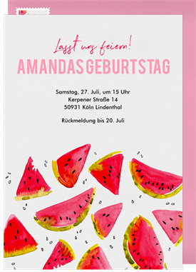 'Watermelon Whimsy' Kids Birthday Invitation