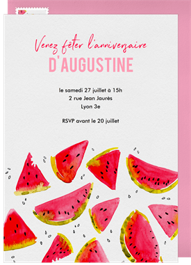 'Watermelon Whimsy' Kids Birthday Invitation