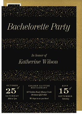 'Shimmery Surprise' Bachelorette Party Invitation
