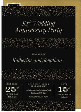 'Shimmery Surprise' Anniversary Party Invitation