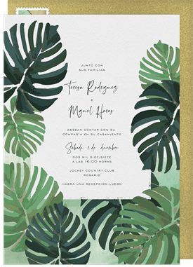 'Elegant Palm Leaves' Wedding Invitation