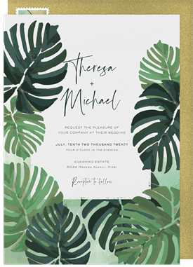 'Elegant Palm Leaves' Wedding Invitation