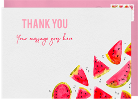 'Watermelon Whimsy' Kids Birthday Thank You Note