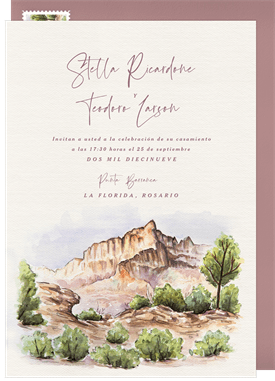 'Sunset at Zion' Wedding Invitation