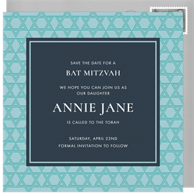 'Star Pattern' Bat Mitzvah Save the Date