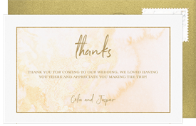 'Marbled Watercolor' Wedding Thank You Note