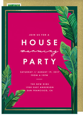 'Welcome Palms' Housewarming Party Invitation