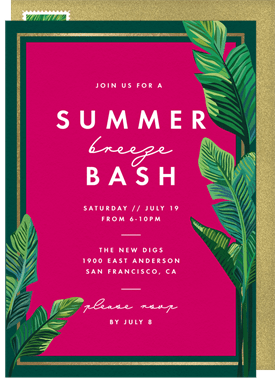 'Welcome Palms' Summer Party Invitation