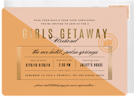 'Girls Getaway' Entertaining Invitation