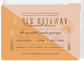 'Girls Getaway' Bachelorette Party Invitation
