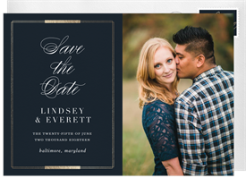 'Foil Frame Photo' Wedding Save the Date