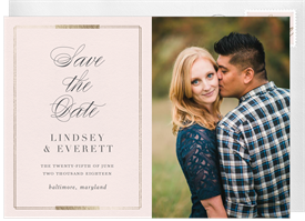 'Foil Frame Photo' Wedding Save the Date