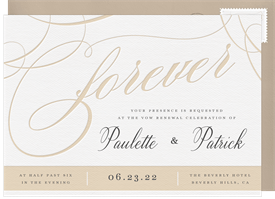 'Beautiful Forever' Vow Renewal Invitation